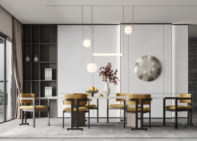 现代家居餐厅3D模型下载